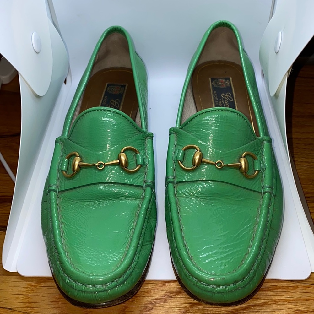 Vintage Gucci Horsebit Patent Leather Loafers